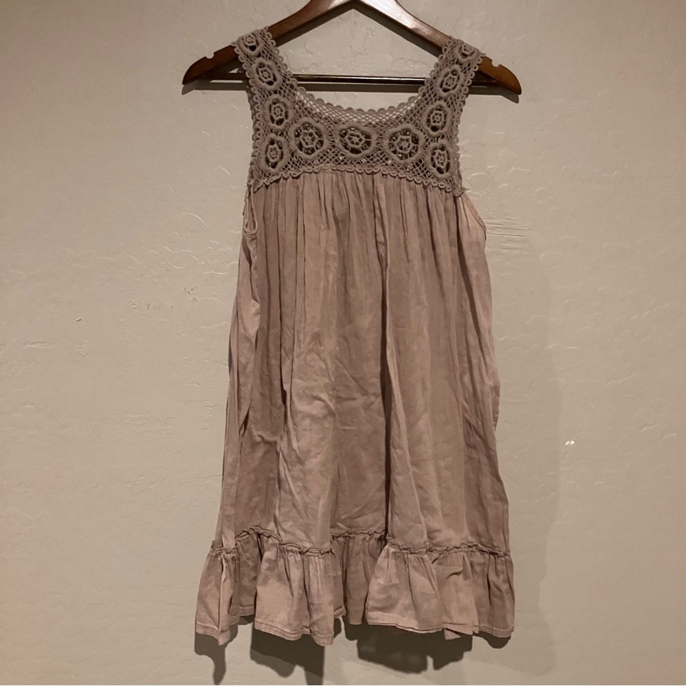 ONLY Limitless Beige Brown Dress with Lace Detail Size Small - Picture 10 of 13